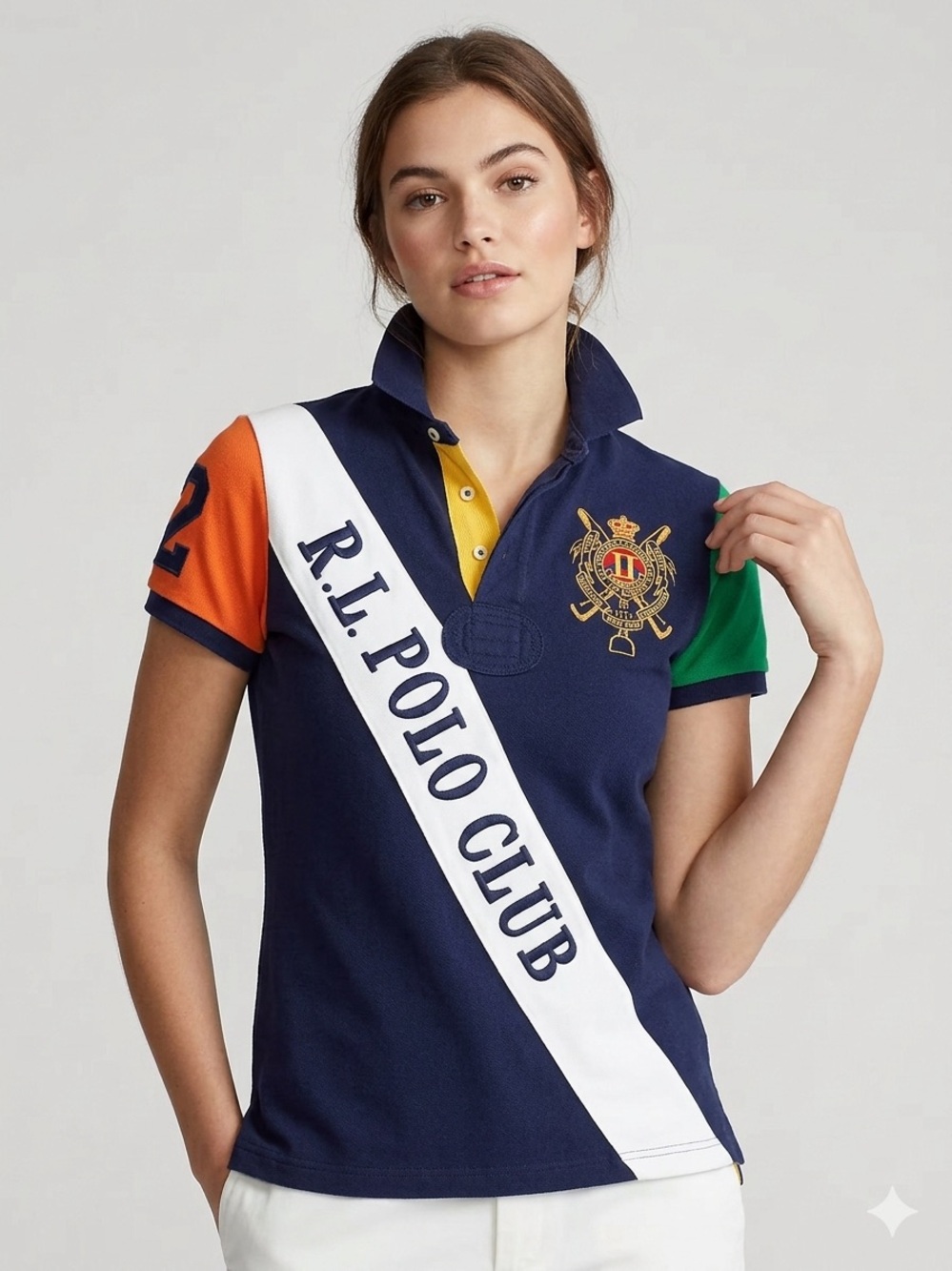 Polo Ralph Lauren R.L. Polo Club Sash Crest Shirt Y2K Sporty Prep